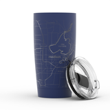 Well Told Roanoke Map - Travel Tumbler- 20 oz: Black