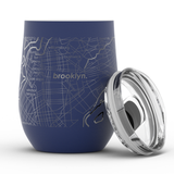 Well Told Roanoke Map - Wine Tumbler - 12 oz: Black