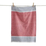 Tag Wolcott Contrast Border Dish Towel - Red