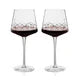 Viski Admiral Cut Crystal Burgundy Wine Glasses Set of 2