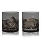 Viski Admiral Cut Crystal Smoke Rocks Glasses Set of 2