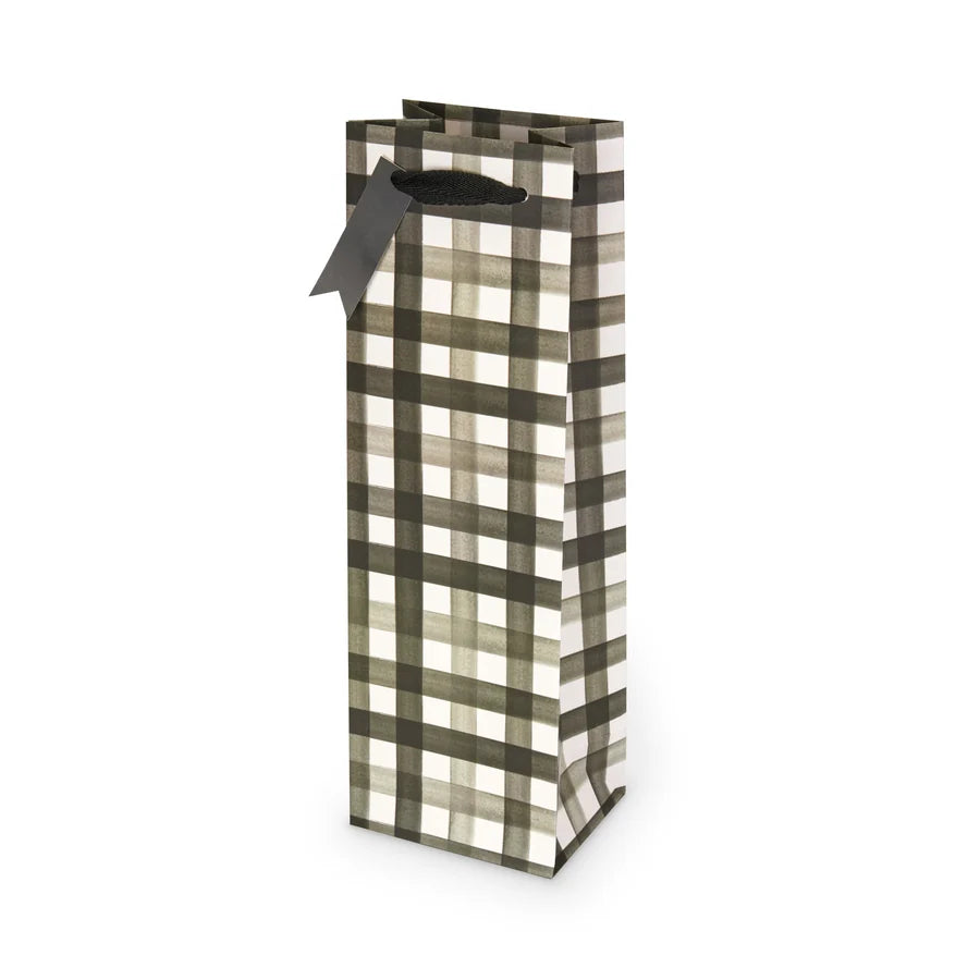 Bag, Buffalo Check Wine Bag