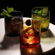 Viski Admiral Cut Crystal Smoke Rocks Glasses Set of 2