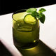 Viski Admiral Cut Crystal Green Rocks Glasses Set of 2