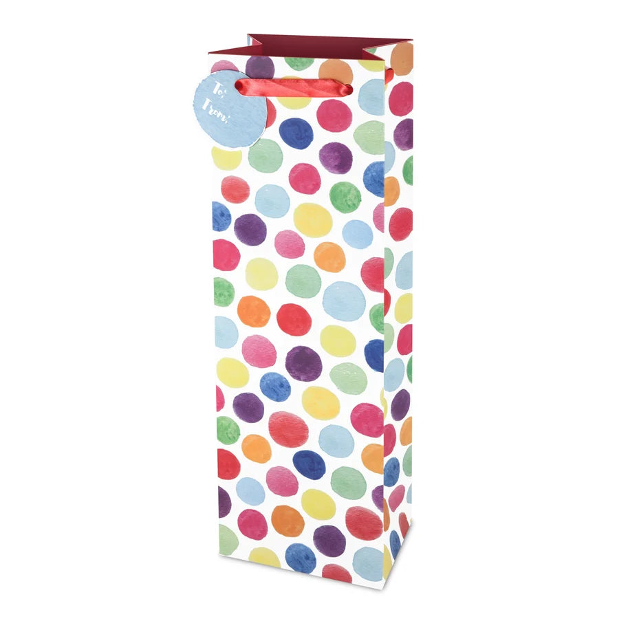 Bag, Watercolor Dot Wine Bag
